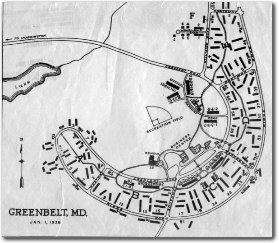Map of Greenbelt, January 1, 1938